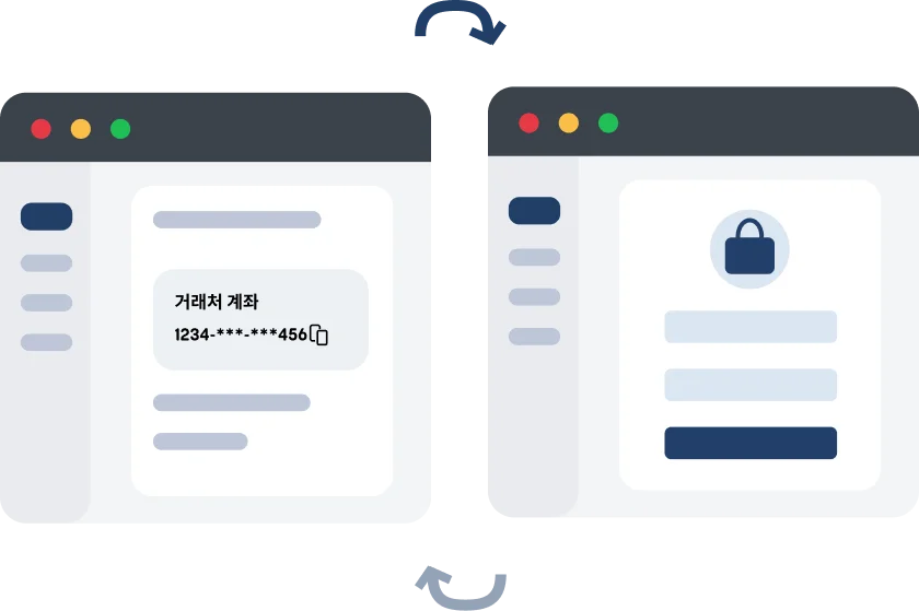 인터넷뱅킹을 오가는 번거로운 이체 업무